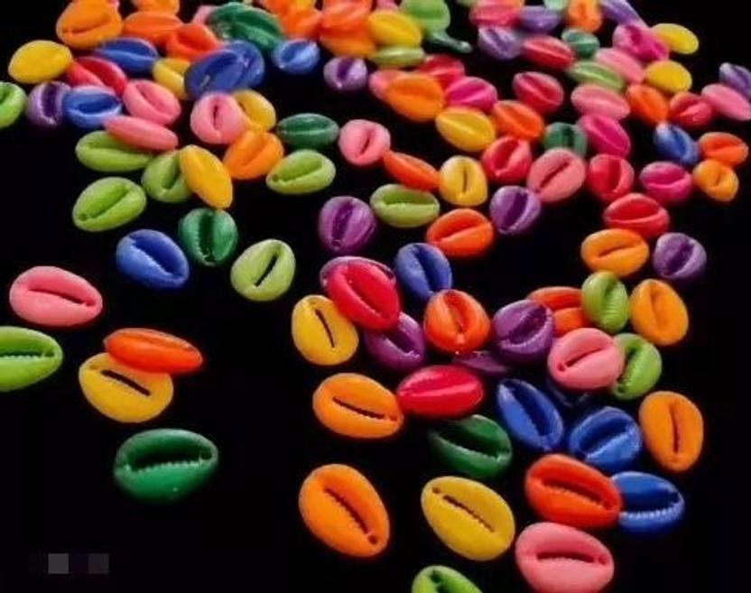 HouseOfCommon Multicoloured Artificial Kodi (Cowrie) for Jewellery Making (100 pcs)
