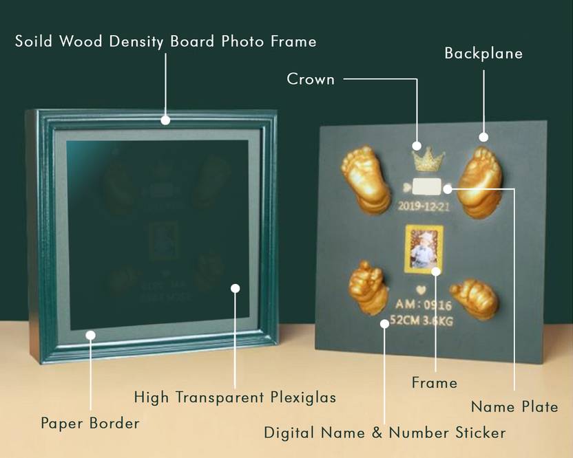 Mold Your Memories Baby Casting Frames for Baby's Hand Frame and feet Casting Kit NOT Included