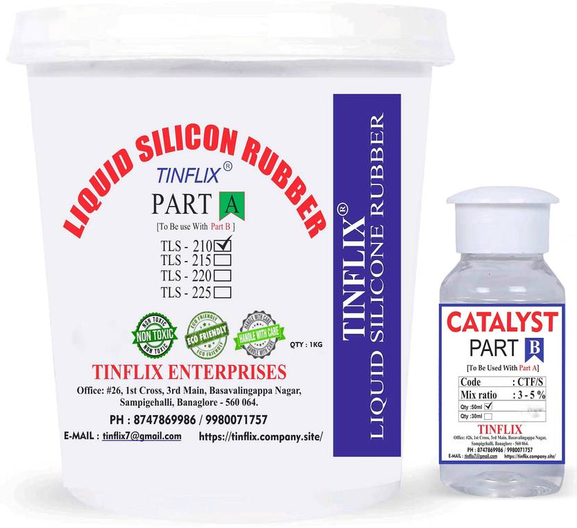 TINFLIX Liquid Silicone RubberTLS 210 (1KG) For Mold Making (FAST) Liquid Silicone Rubber