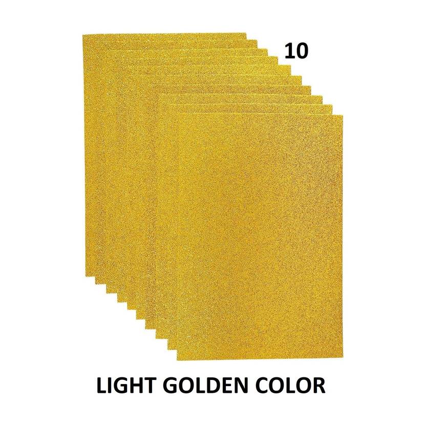 ARTTWALA A4 SIZE NON GUMMING GLITTER FOAM SHEETS FOR CRAFT (LIGHT GOLDEN) Felt Sheet