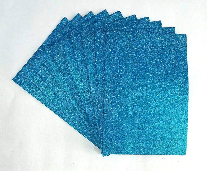 ARTTWALA A4 SIZE NON GUMMING GLITTER FOAM SHEETS FOR CRAFT (LIGHT BLUE) Felt Sheet
