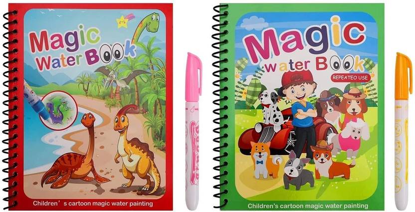 UrbanPop FK Kids Reusable Magic Water Coloring Books Pack Of 2