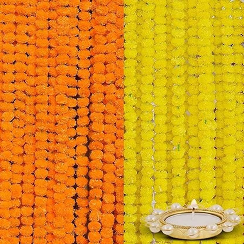 Chastity Red, Yellow Marigold Artificial Flower Price in India Buy