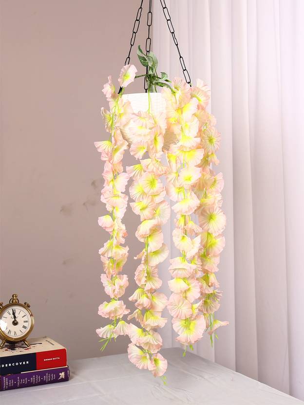 ARICKDECOR Artificial Morning Glory Flowers Bush for(75 cm TallPeach) Wild Artificial Plant