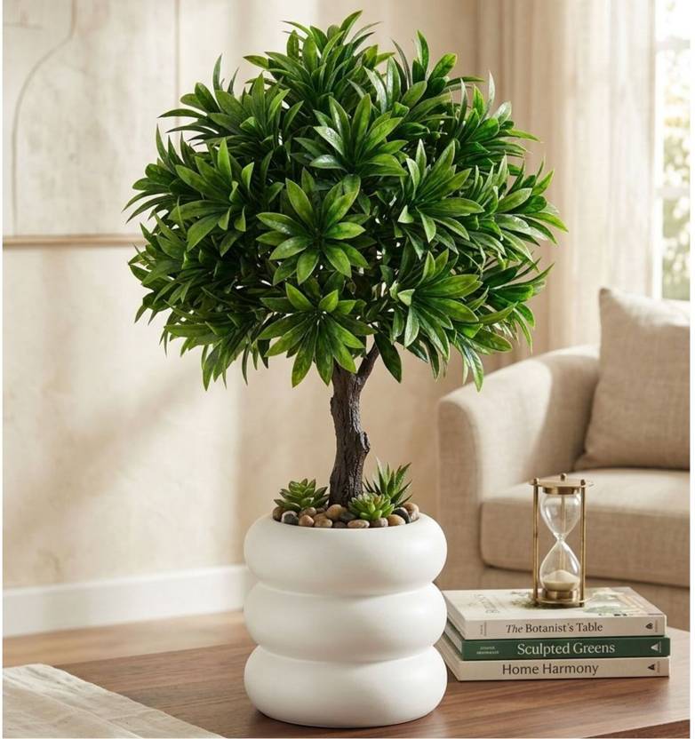 Fauxvatika Artificial Topiary Plant with Pot | Realistic Bonsai Home Decor Bonsai Artificial Plant  with Pot