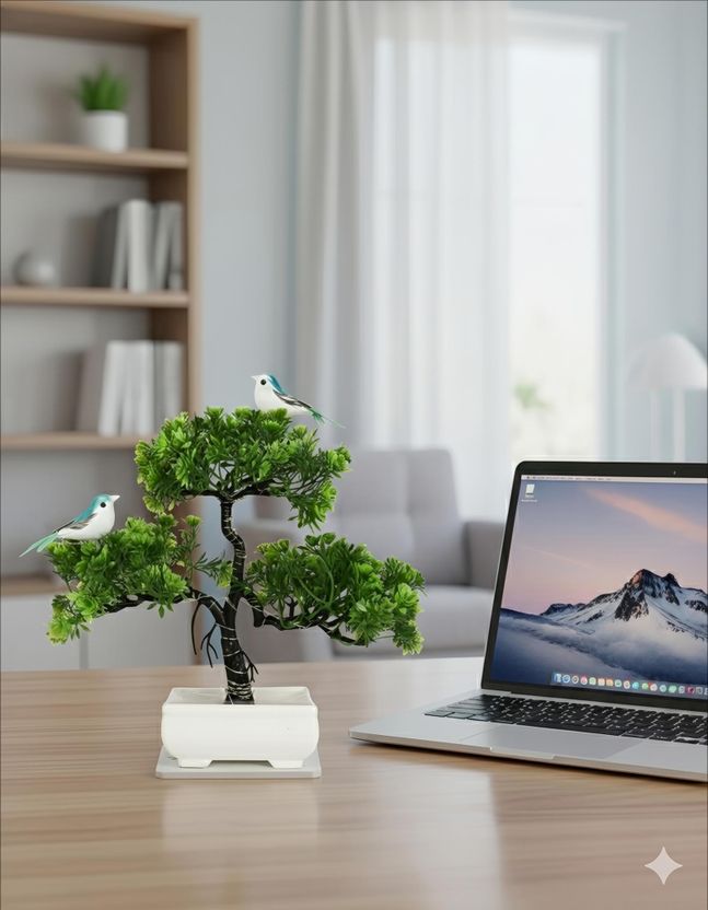 ABHIASH Green Tree Plant with Bird & Light - Image 7