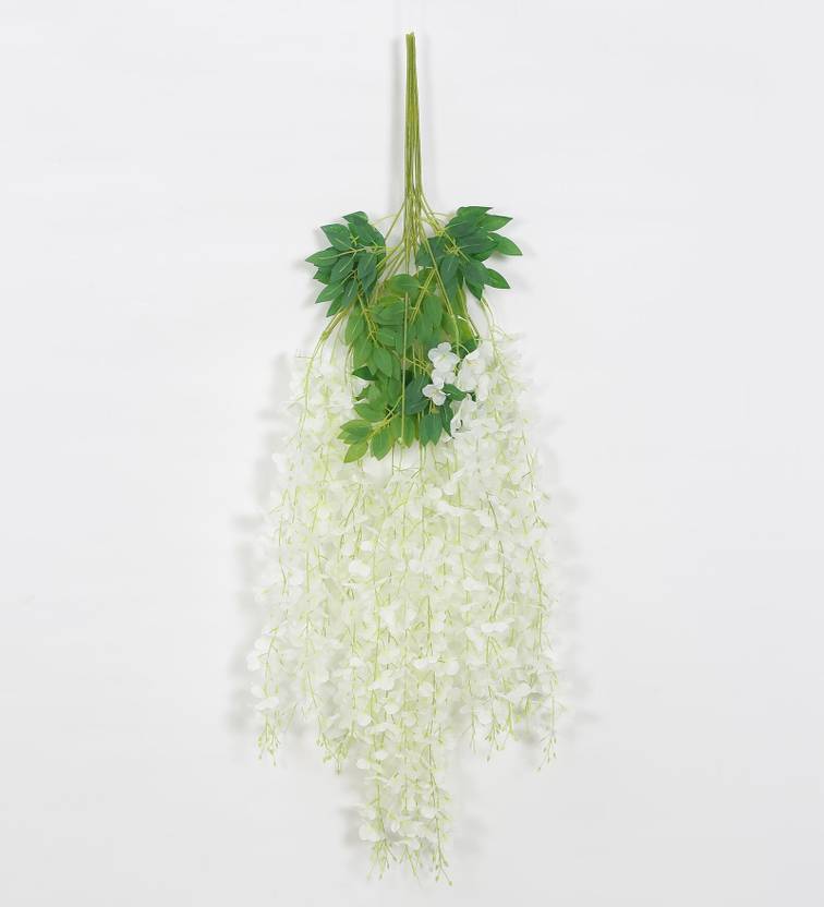 ARICKDECOR Artificial Hanging Wisteria Flowers Pack of 6 / White Wild Artificial Plant