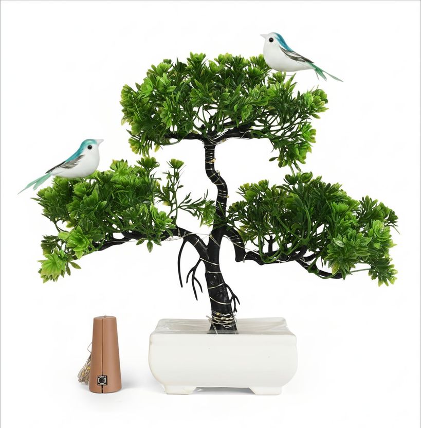 ABHIASH Green Tree Plant with Bird & Light - Image 4