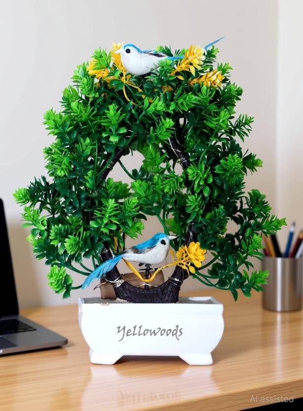 Yellowoods Artificial Bonsai Plants with Pot for Living Room, Office, Home Décor with light Bonsai Artificial Plant  with Pot