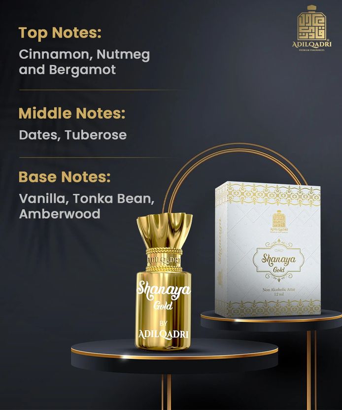 Adilqadri Shanaya Gold Gourmand Fragrance - Image 10
