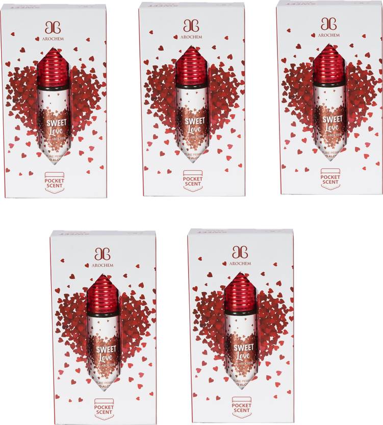 AROCHEM SWEET LOVE Attar Long Lasting Fragrance No Alcohol Pure Perfume 6ML (Pack of 5) Floral Attar