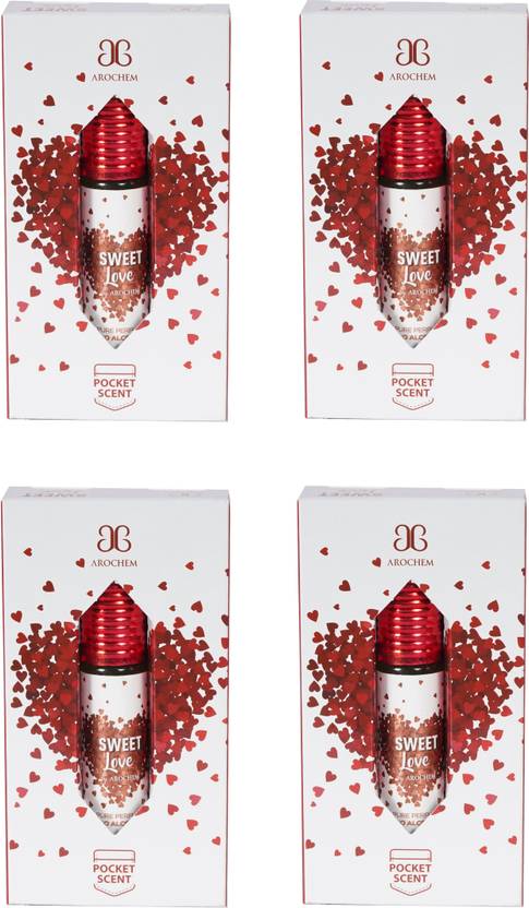 AROCHEM SWEET LOVE Attar Long Lasting Fragrance No Alcohol Pure Perfume 6ML (Pack of 4) Floral Attar