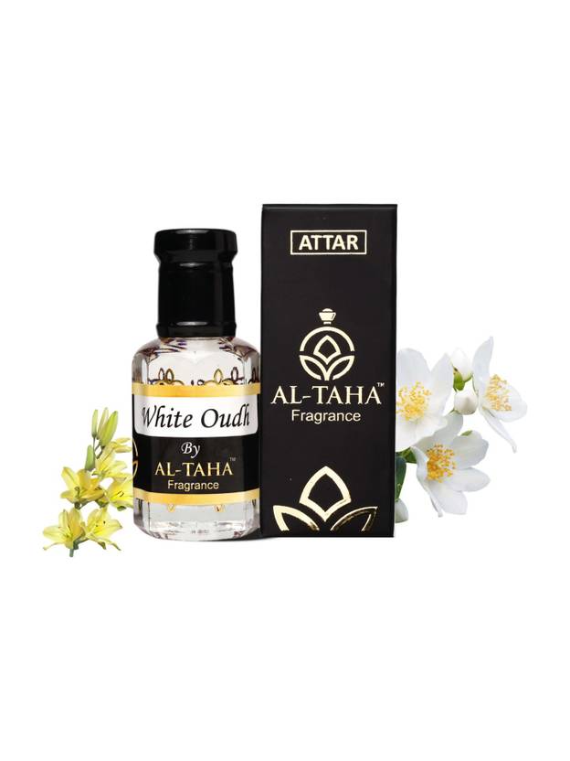 AL-TAHA White Oud Attar and Perfume Oil, Pure Long Lasting Unisex Floral Fresh Notes-6ML Floral Attar