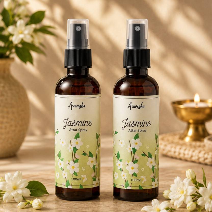 Anwesha Jasmine Alcohol Free Attar Spray 200ML Pure Floral Fragrance Daily Puja Floral Attar