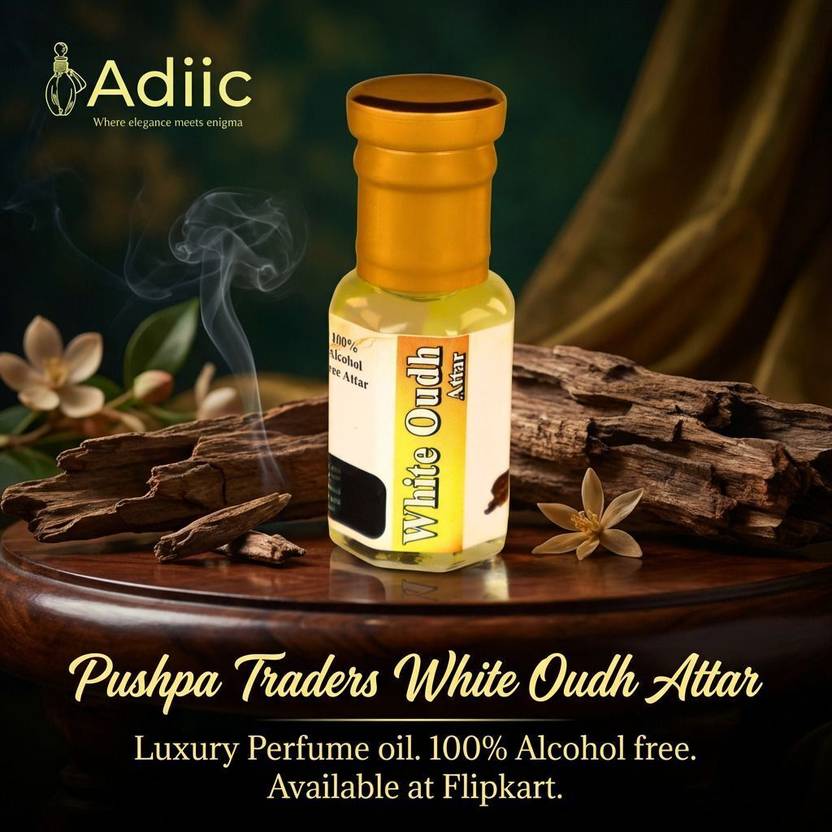 adiic White Oudh Attar – Premium Luxury Fragrance, Long Lasting, Alcohol-Free & Unisex Herbal Attar