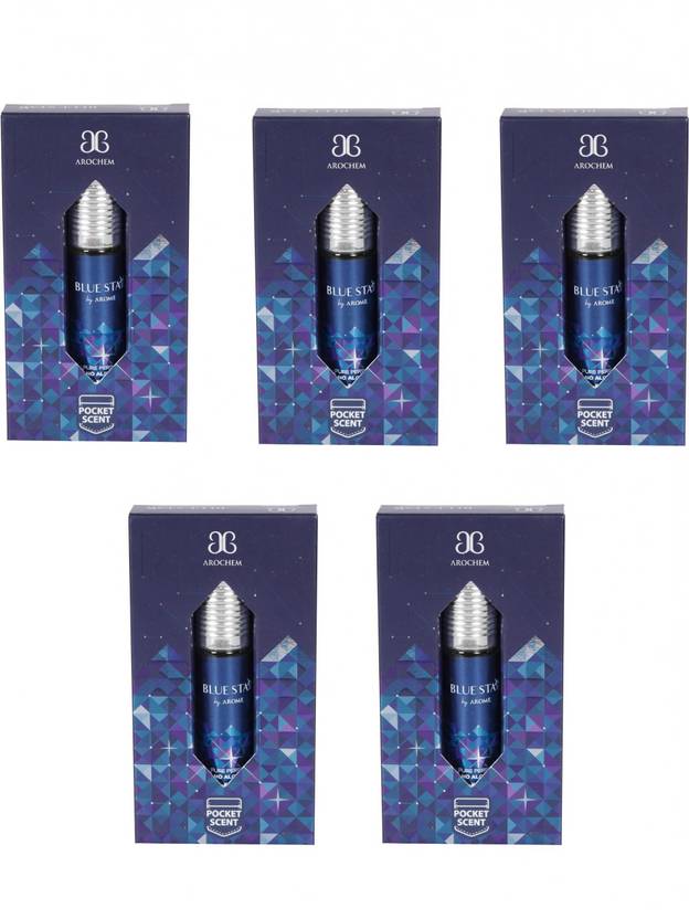 AROCHEM BLUESTAR Attar Long Lasting Fragrance No Alcohol Pure Perfume 6ML (Pack of 5) Floral Attar