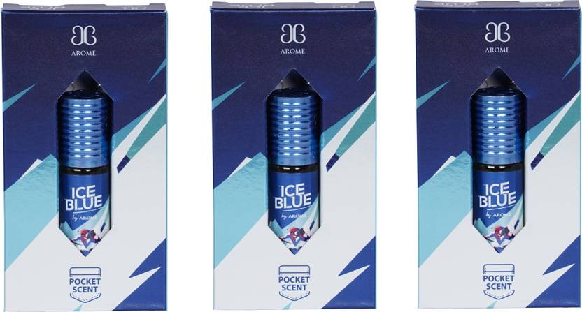 AROCHEM Ice Blue Attar Long Lasting Fragrance No Alcohol Pure Perfume 6ML (Pack of 3) Floral Attar