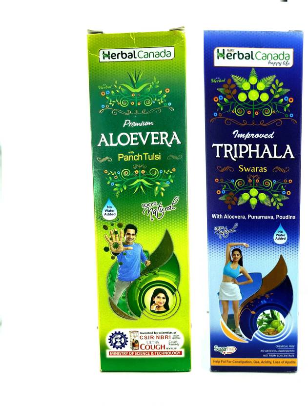 Herbal Canada Herbal Premium Aloevera with Panch Tulsi and Improved Triphala Swaras Sugar Free