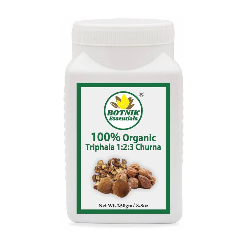 BOTNIK ESSENTIALS 100% Organic Triphala 1:2:3 Churna, Formula given by Vagbhatta Rishi in Astanghridyam