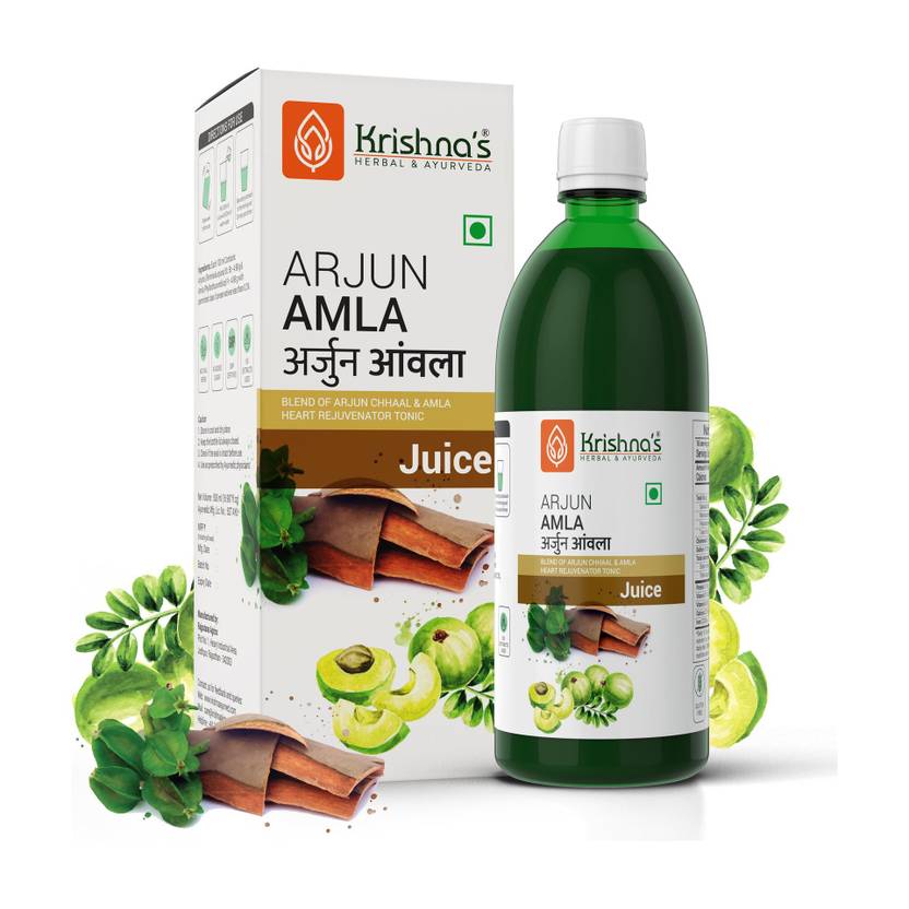 Krishna's Herbal & Ayurveda Arjun Amla Swaras | Improves Heart Functions | Helps Manage Cholesterol | Good Source of Iron, Vitamin A and Vitamin C | Pure Ayurvedic and Herbal