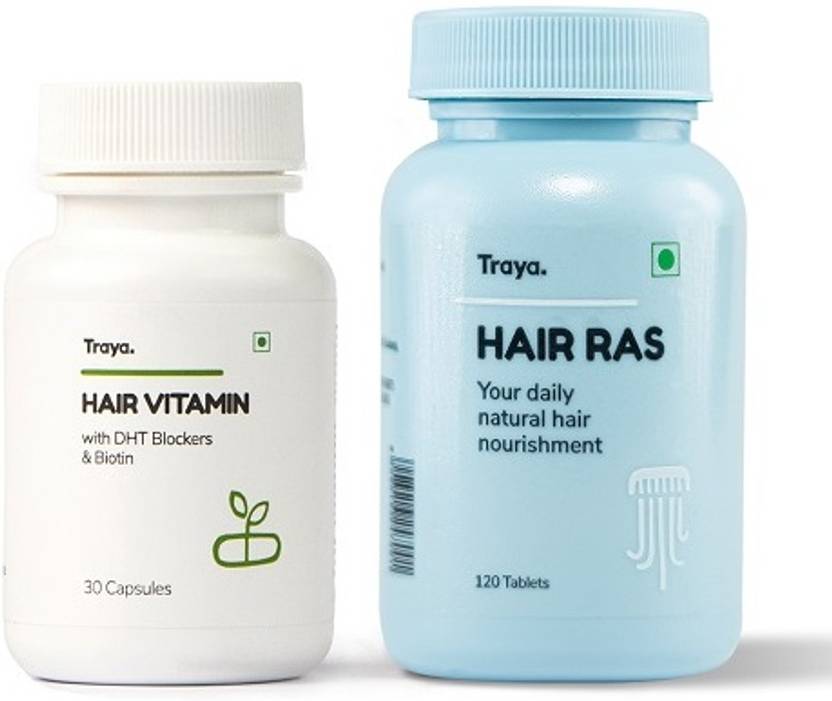 Traya Hair Growth Combo, Hair Ras (120 Tablets) + Hair Vitamins (30