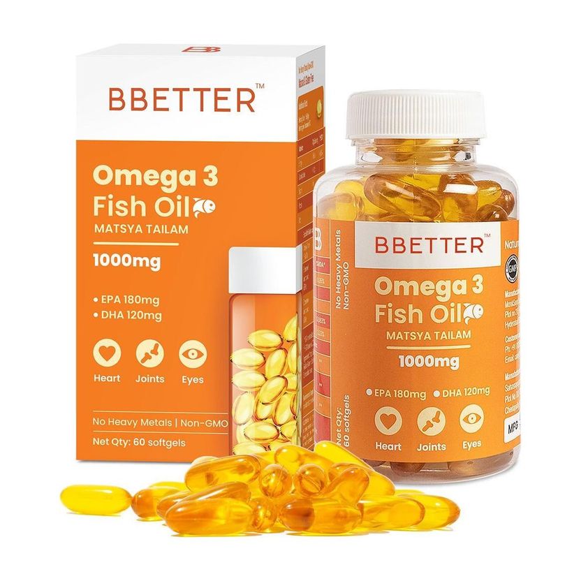 BBETTER Omega 3 Fish Oil 1000mg 180 EPA 120 DHA 1 g - Image 1
