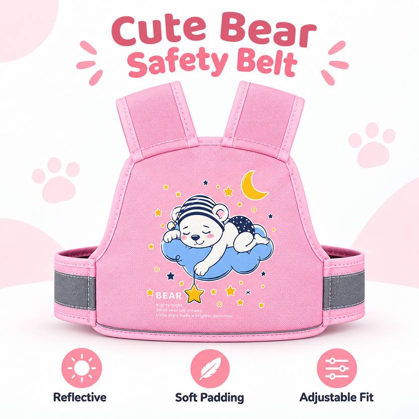 StarAndDaisy Kids Motorcycle Safety Harness Belt | Reflective & Adjustable Riding Strap Baby Carrier