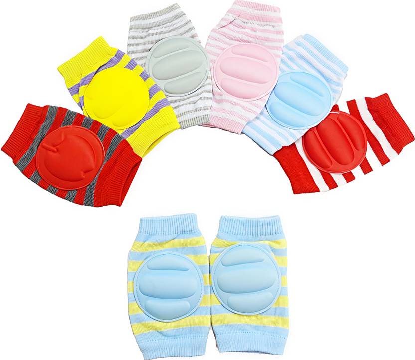 Bebsy Anti-Slip Knee Pads for Babies , Stretchable Safety Knee Guards (2 pair) Multicolor Baby Knee Pads