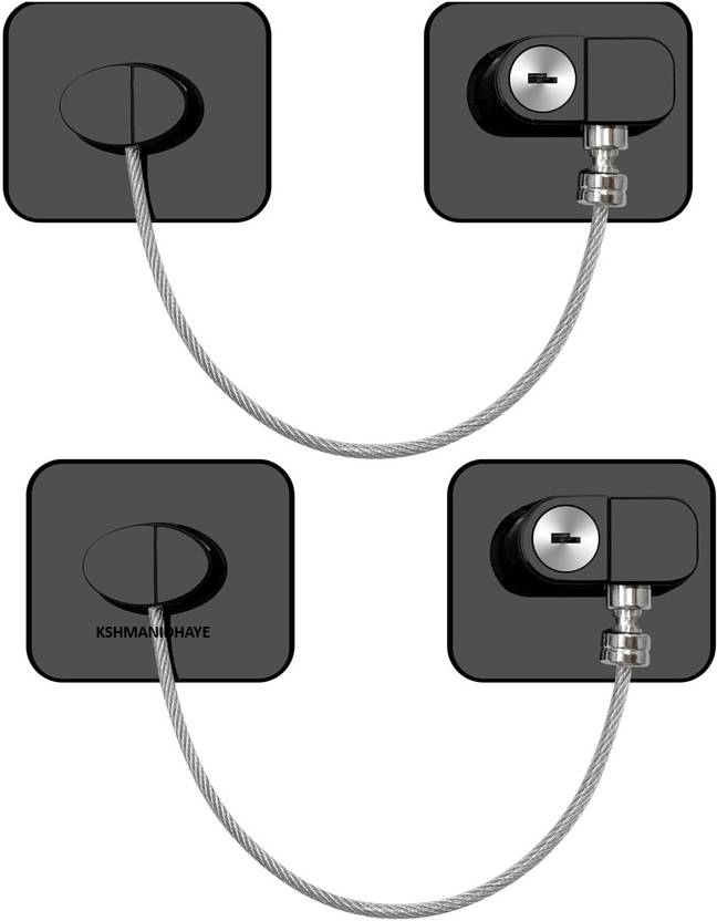 KSHMANIDHAYE 2pcs Window Door Lock Cable Restrictor with Keys, Baby Child Safety Locks