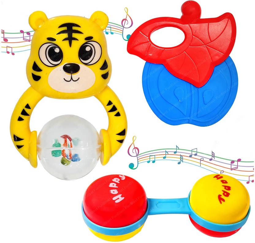 FunBlast Baby Rattle Set, Colourful Sound Toys for Infants, Toddlers Rattle
