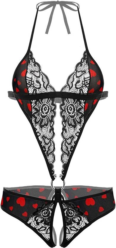 Bra & Panty Set Solid Black Lingerie Set