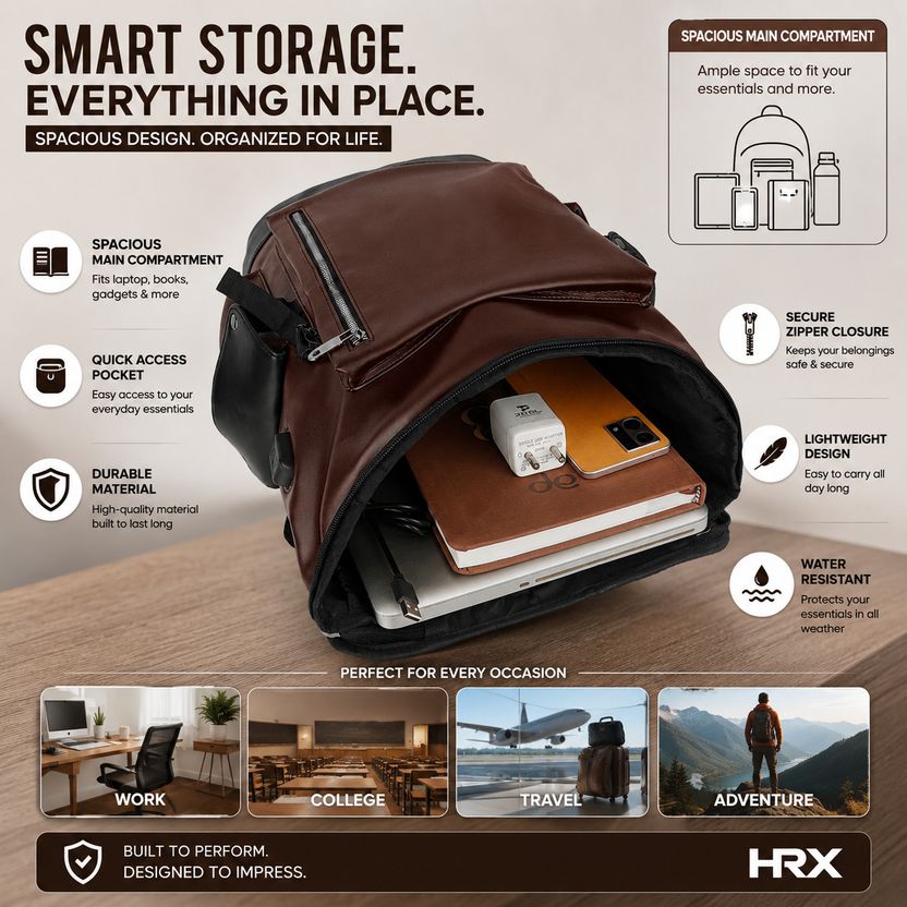 HRX by Hrithik Roshan 35L Laptop Backpack - Image 5