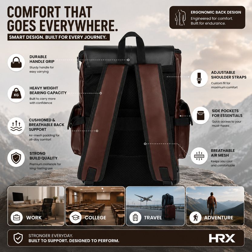 HRX by Hrithik Roshan 35L Laptop Backpack - Image 4
