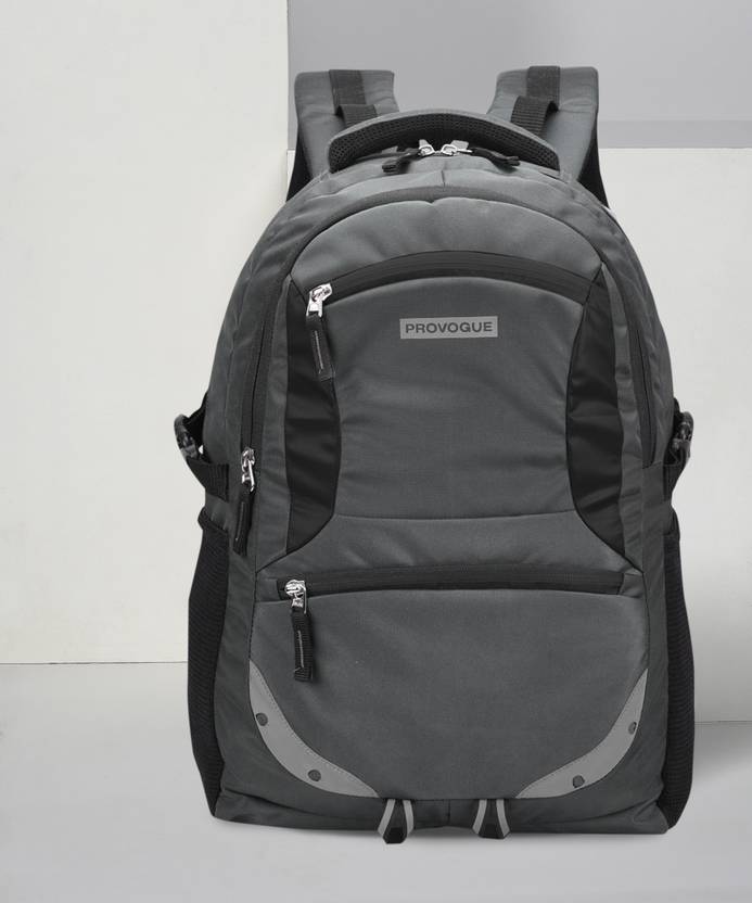 Large 35 L Laptop Backpack Spacy unisex bag with rain cover and reflective strip (Grey) deal from flipkart