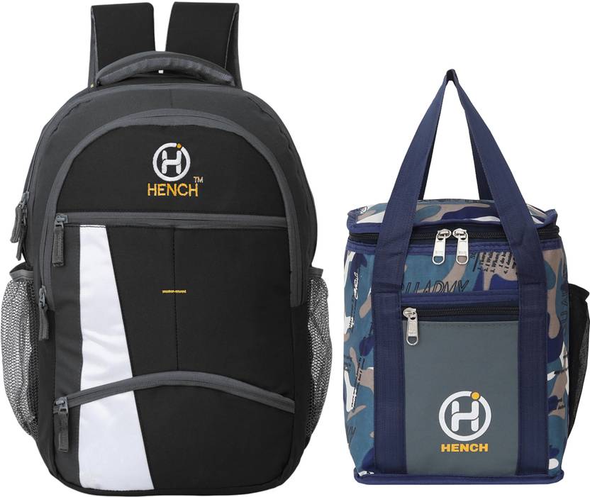 Hench Water Resistant School Bag & Travel Backpack & Lunch Bag Combo 35