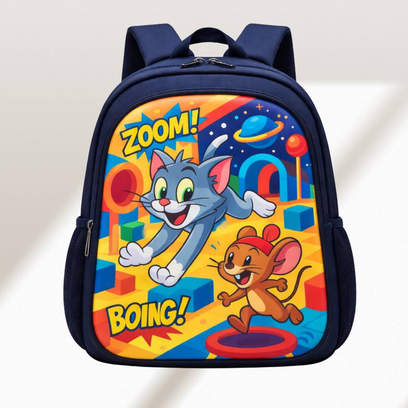 Totsy Wotsy Tom and Jerry Kids Backpack Play Time 18 L Backpack Black ...
