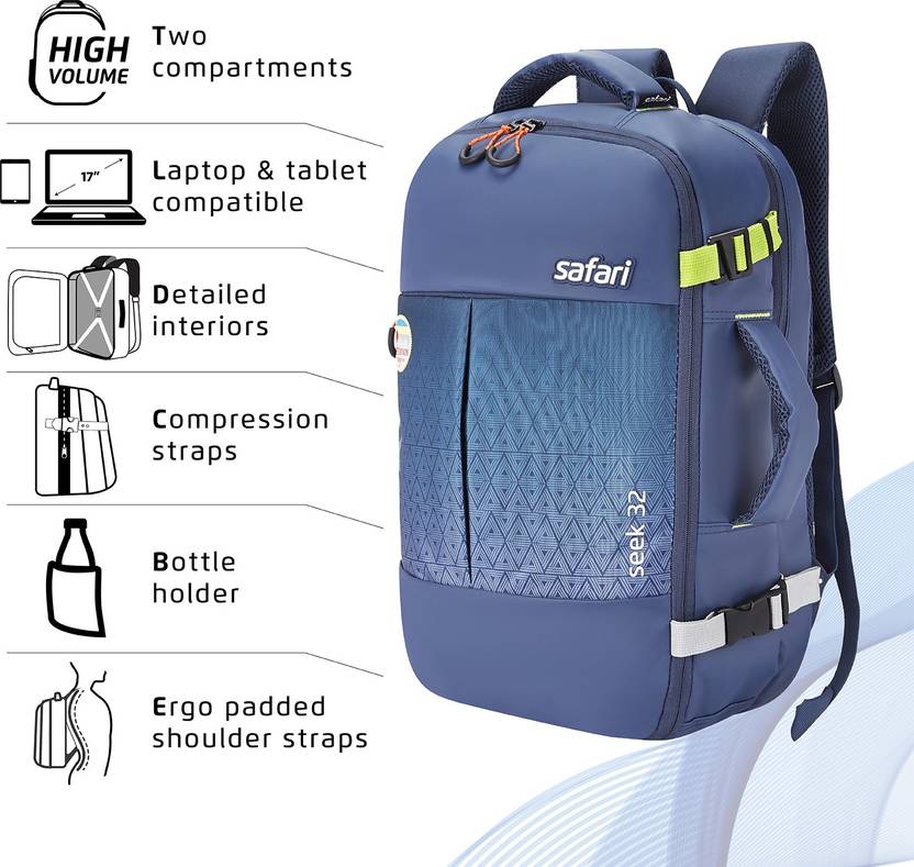 Price History of Large 45 L Laptop Backpack SEEK (Blue) from