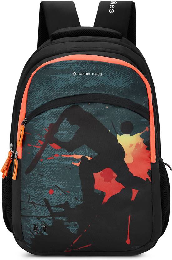 NASHER MILES Large 45 L Laptop Backpack Cricket Backpack for Men & Women | 3 compartment/Casual/College Bag |Black, 45L