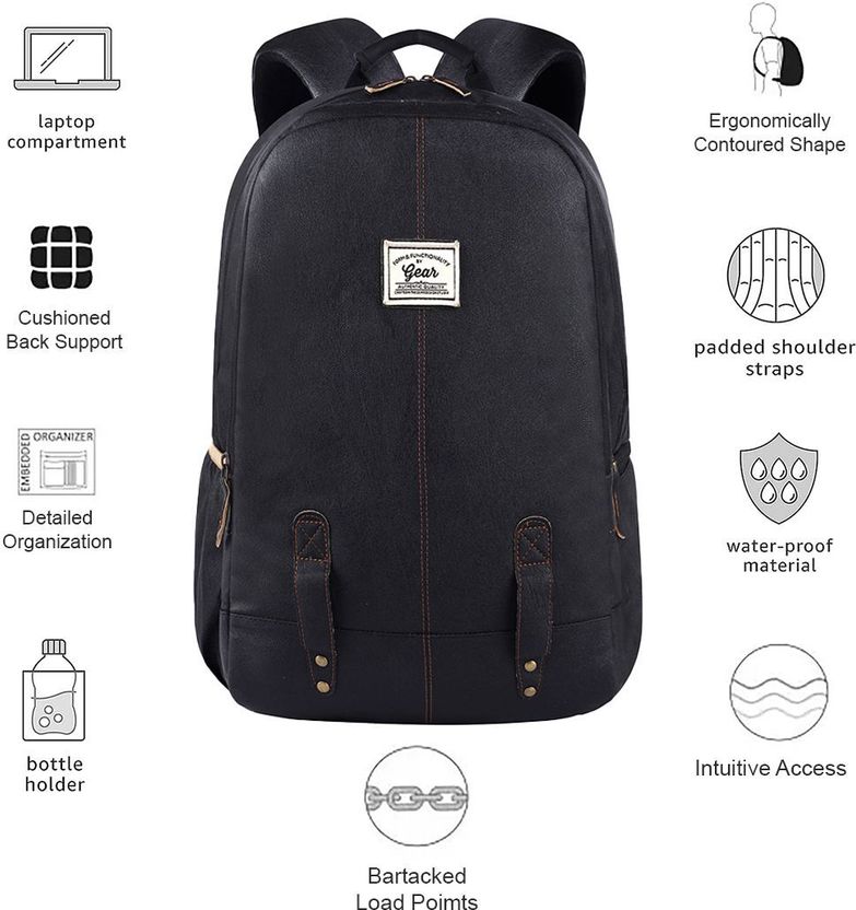 Gear 28L Laptop Backpack Classic Leather - Image 5