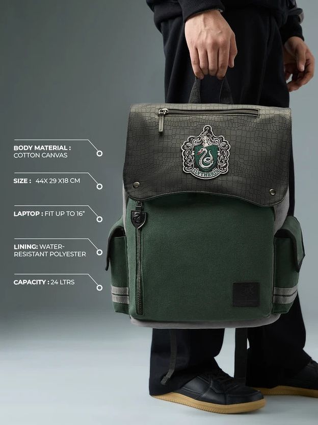 The Souled Store Harry Potter Slytherin Backpack 23L - Image 2