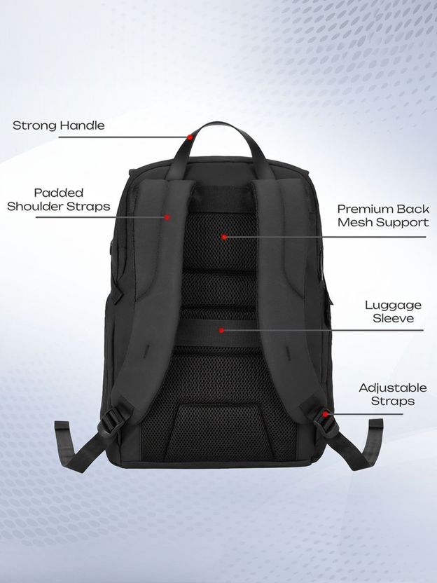 SAFARI Caden Medium 25L Laptop Backpack (Black) - Image 2
