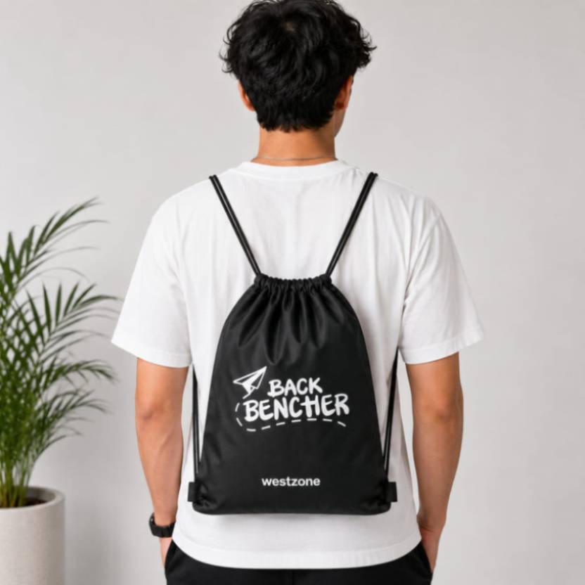 WESTZONE Small 11 L Backpack Drawstring Bag for Men & Women | Lightweight Gym & Travel Backpacks black
