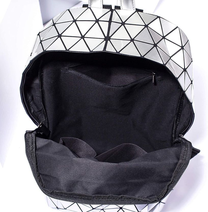 buddle Geometric Luminous Reflection Backpack (Multicolor) 20 L Laptop Backpack Silver - Image 5