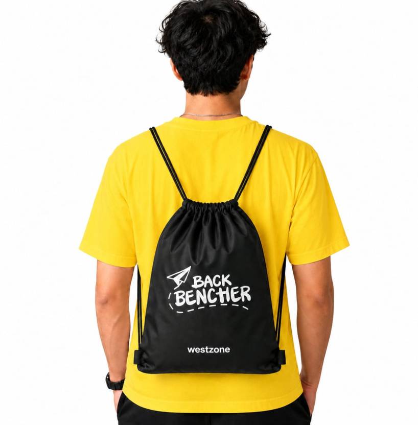 WESTZONE 10.5 L Backpack Drawstring Backpack for Men Women | Black Gym Sports Travel Bag