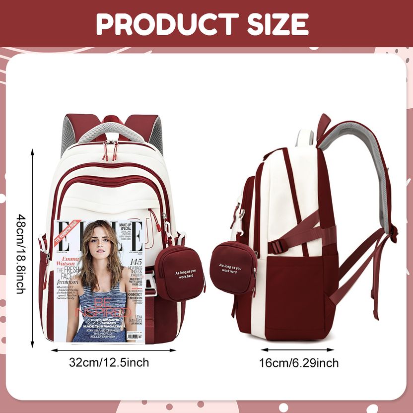 SERPLEX 2.7L Red Nylon School Backpack - Image 2