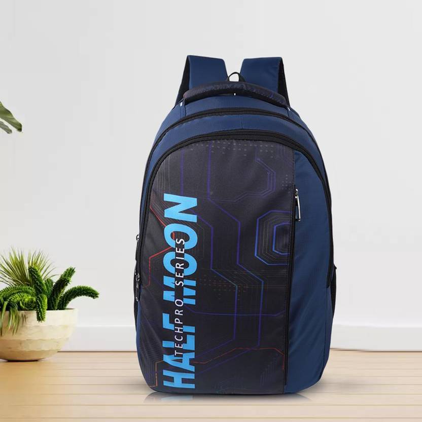 Half Moon Casual Laptop Backpack Office Bag College Travel Back Pack