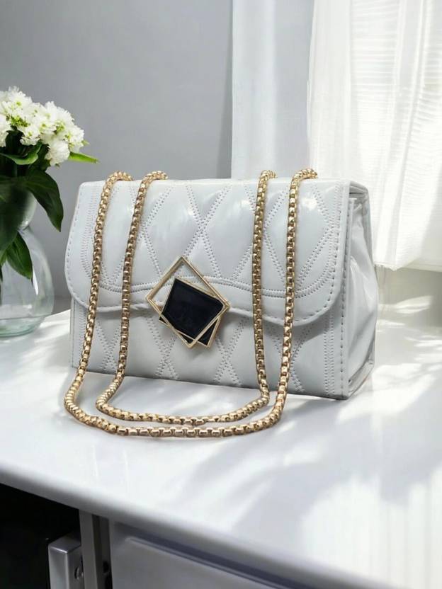 clarisjames White color Pu leather premium attractive sling bags for women Sling Bag