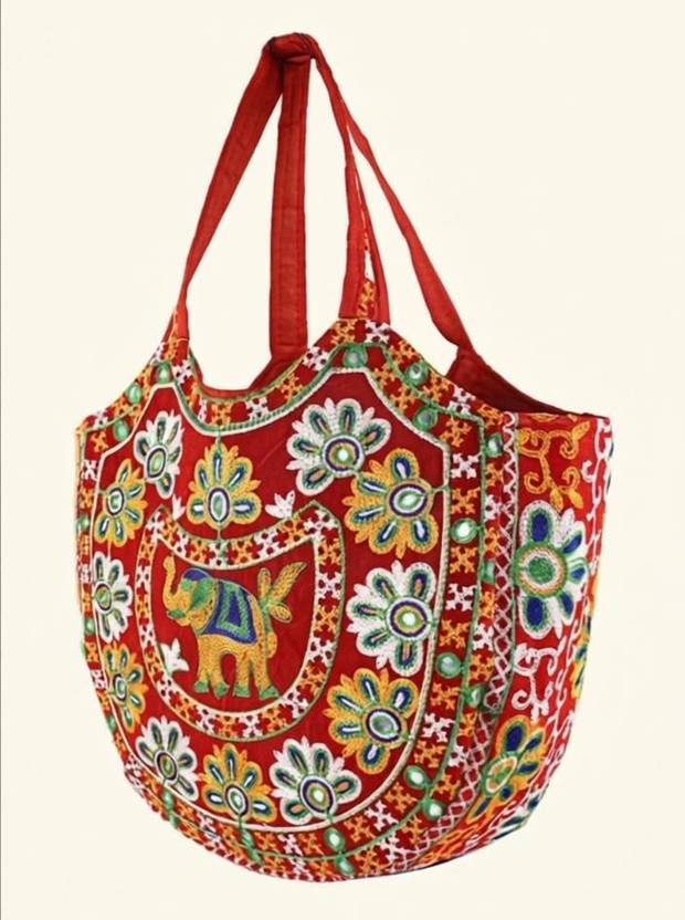 Vanshika Collection Vanshika Elephant Heritage Embroidered Ethnic Shoulder Bag for Women Green Color Waterproof Shoulder Bag