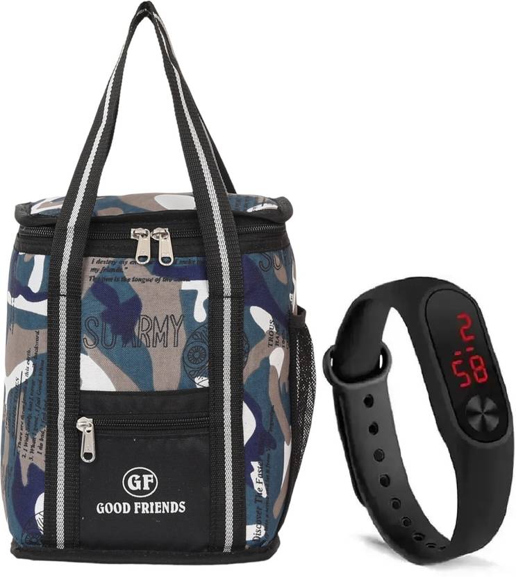Capitalpoint New Model Lunch / Tiffin Bag for School Office Picnic & Led Watch Waterproof Lunch Bag