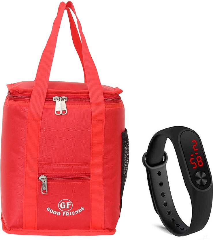 Capitalpoint Lunch / Tiffin Bag for School Office Picnic Use Easy Wash & Led Watch, Waterproof Lunch Bag